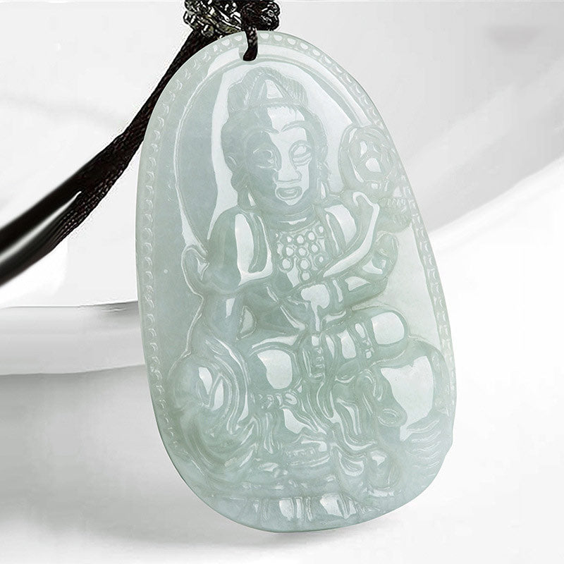 Buddha Stones Zodíaco Chino Buda Natal Jade Riqueza Prosperidad Collar Colgante - Dragón/Serpiente - image 9
