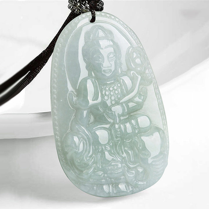 Buddha Stones Zodíaco Chino Buda Natal Jade Riqueza Prosperidad Collar Colgante - Dragón/Serpiente - image 9
