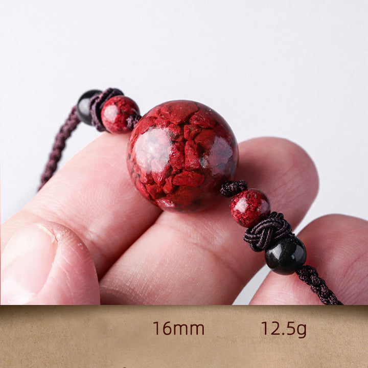 Colgante de collar con cuentas de piedras de cinabrio naturales , Buddha Stones