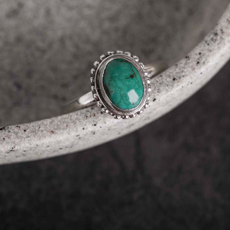 Anillo de amor de sabiduría turquesa de plata de ley 925 con Buddha Stones