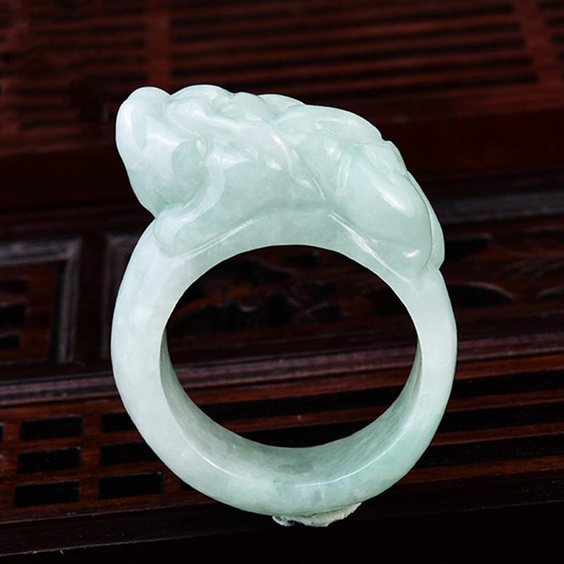 Anillo de la suerte Fengshui Riqueza Jade PiXiu