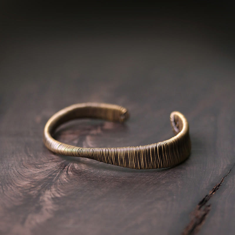 Pulsera ajustable con diseño simple de Buddha Stones, latón, cobre y suerte para la riqueza. - image 5