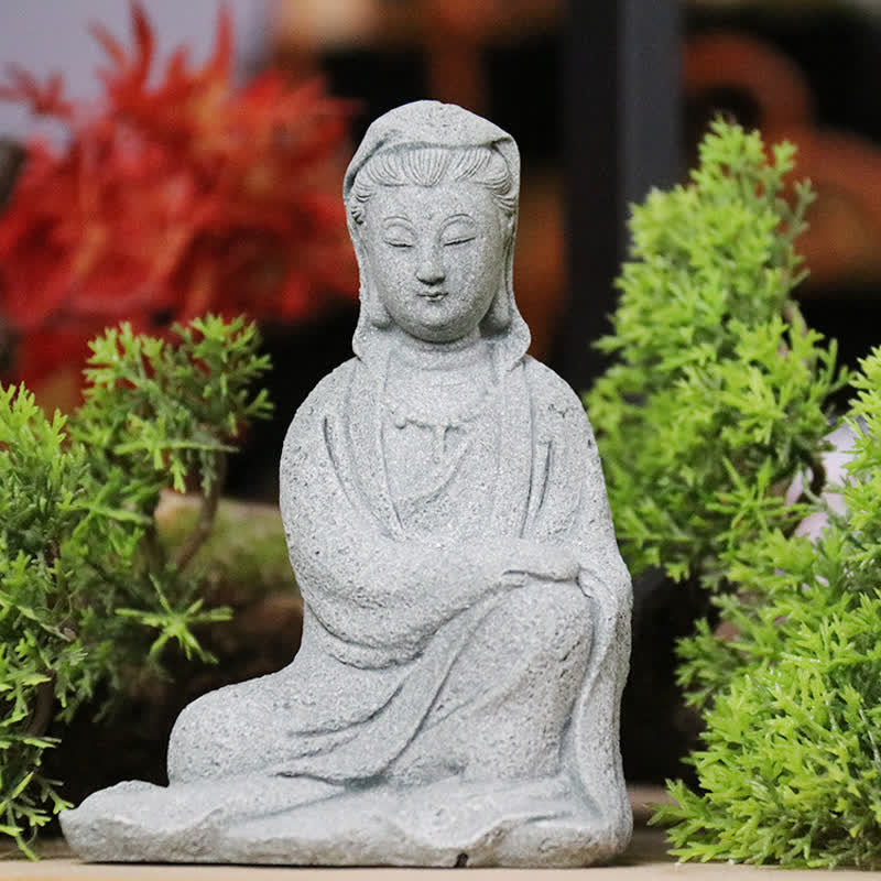 Buddha Stones Estatua de Avalokitesvara Bendición Decoración del hogar
