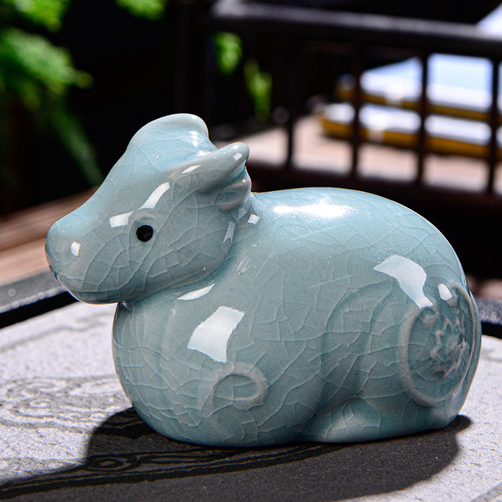 Buddha Stones zodiaco chino riqueza cerámica té mascota hogar estatuilla decoración