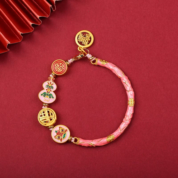 Pulsera de la suerte de la riqueza del león de la felicidad de la fortuna de la calabaza tibetana