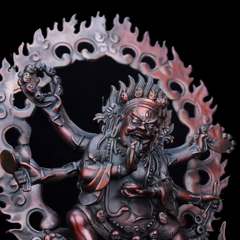 Estatuilla de Bodhisattva Mahakala del Tíbet, decoración de estatua de cobre de compasión