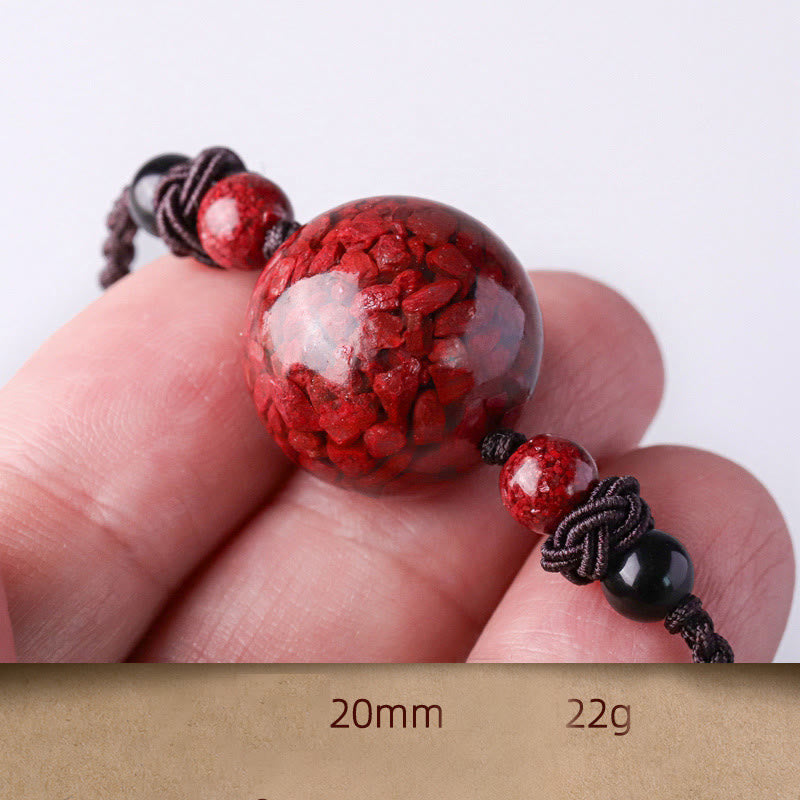 Colgante de collar con cuentas de piedras de cinabrio naturales , Buddha Stones
