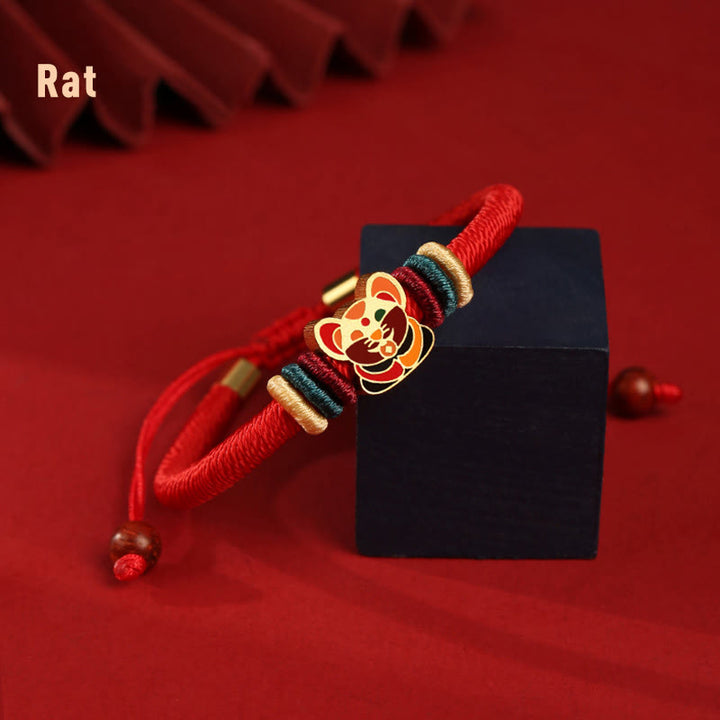 Pulsera roja trenzada de la suerte del zodíaco chino, hecha a mano, de Plata de Ley 925 con Buddha Stones , Año del Dragón