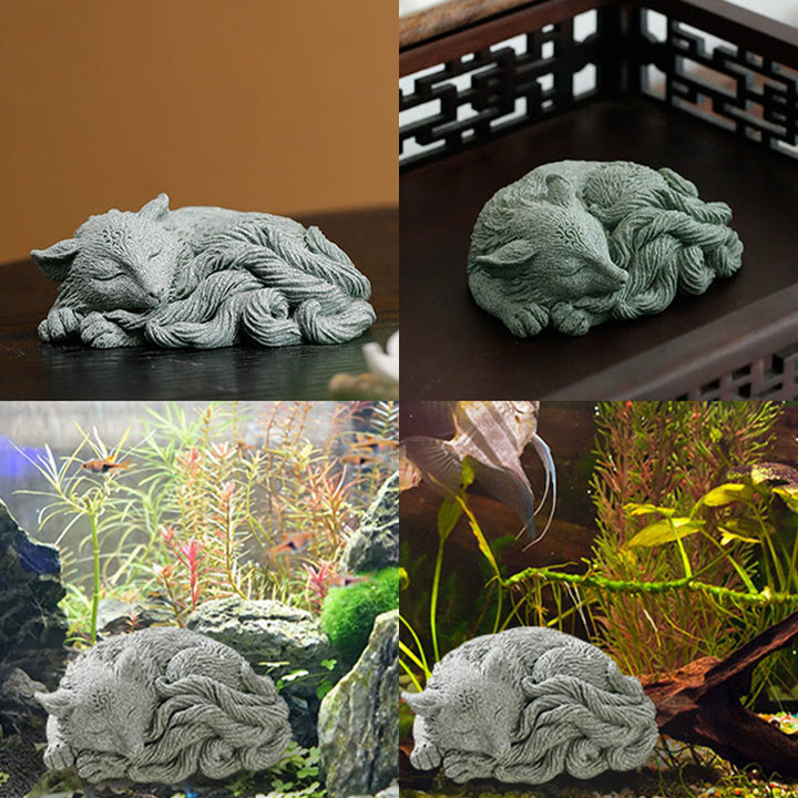 Buddha Stones pequeñas de nueve colas, protección de zorro, decoración para el hogar, té, mascota