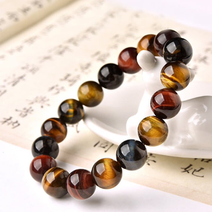 Pulsera de protección positiva con ojo de tigre natural de Buddha Stones