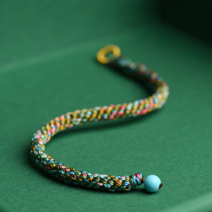 Pulsera trenzada hecha a mano para niños y adultos con Buddha Stones, cuerda colorida, suerte