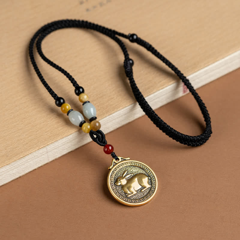 12 colgante del collar de la fortuna de la riqueza del zodiaco chino - Conejo - image 1