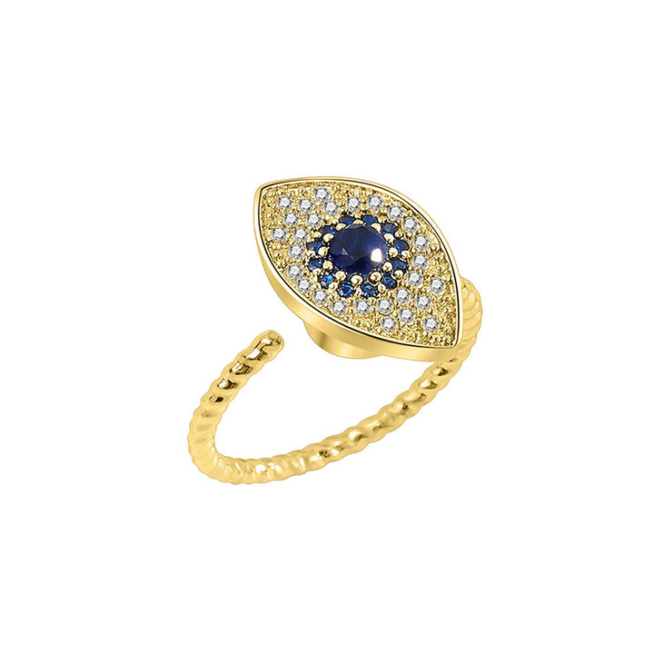 Anillo giratorio de plata de ley 925 con protección contra el mal de ojo