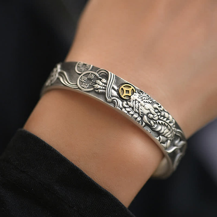 Pulsera tibetana PiXiu de cobre con monedas y riqueza, brazalete ajustable