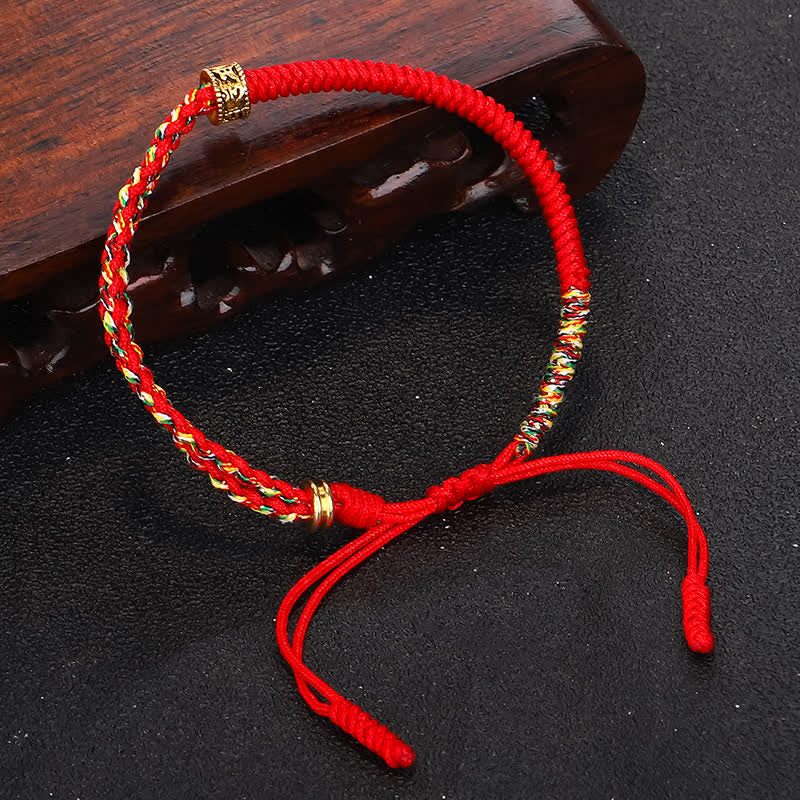 Pulsera de cuerda de la suerte con Buddha Stones Om Mani Padme Hum