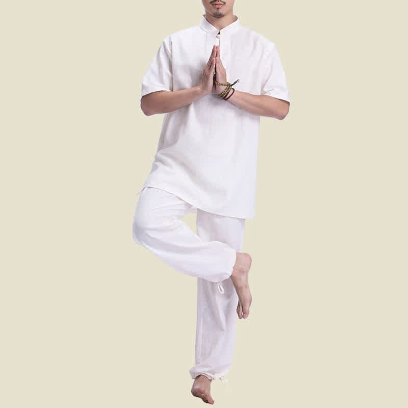 Conjunto de ropa de lino y algodón para hombre con Buddha Stones, meditación espiritual zen y práctica de oración - image 9