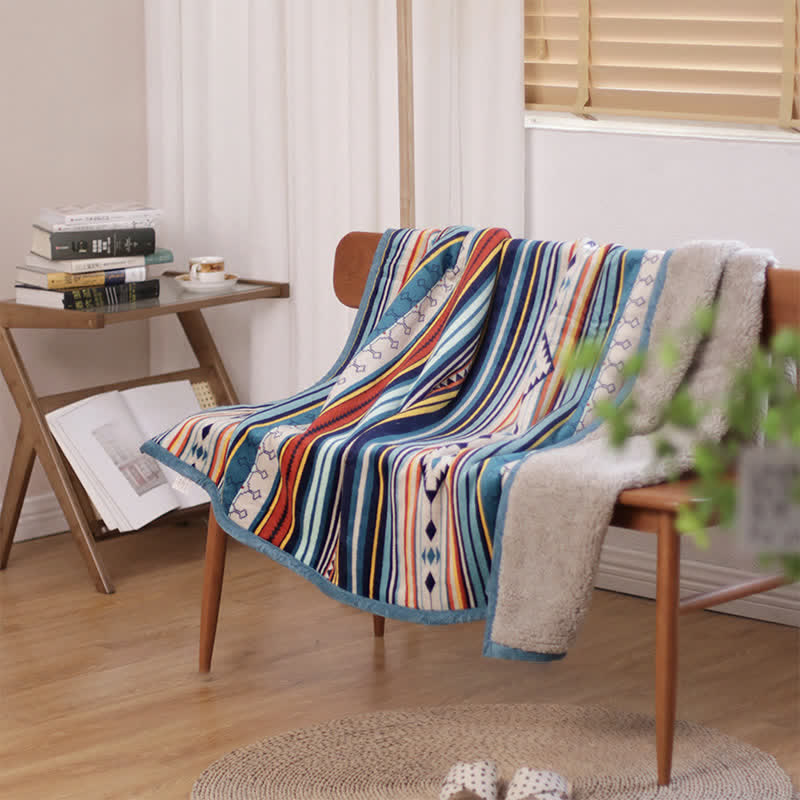 Manta de cama suave y cálida geométrica