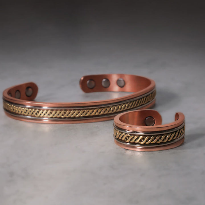 Brazalete ajustable con equilibrio de cobre magnético de Buddha Stones