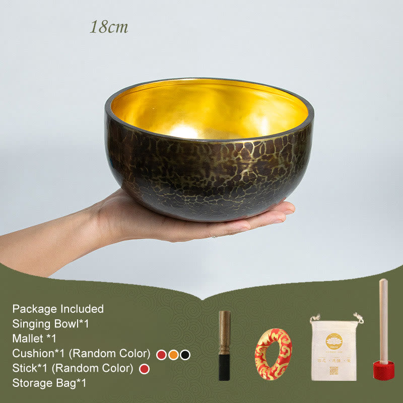 Juego de cuencos tibetanos para meditación, hechos a mano, para sanación, yoga y atención plena. - 18 cm - image 3
