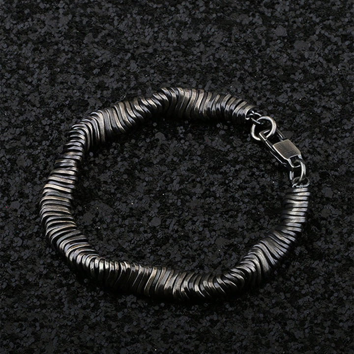 Pulsera de cadena curativa de riqueza con diseño trenzado vintage de plata de ley 925 con Buddha Stones