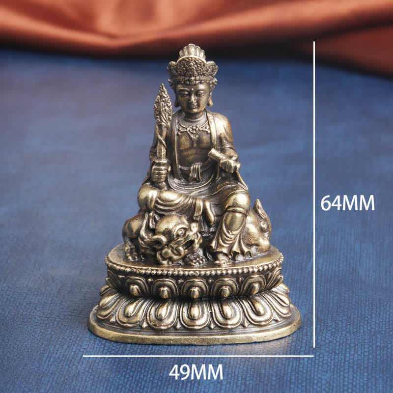 Decoración de estatua de cobre Manjusri Bodhisattva Serenity - image 8