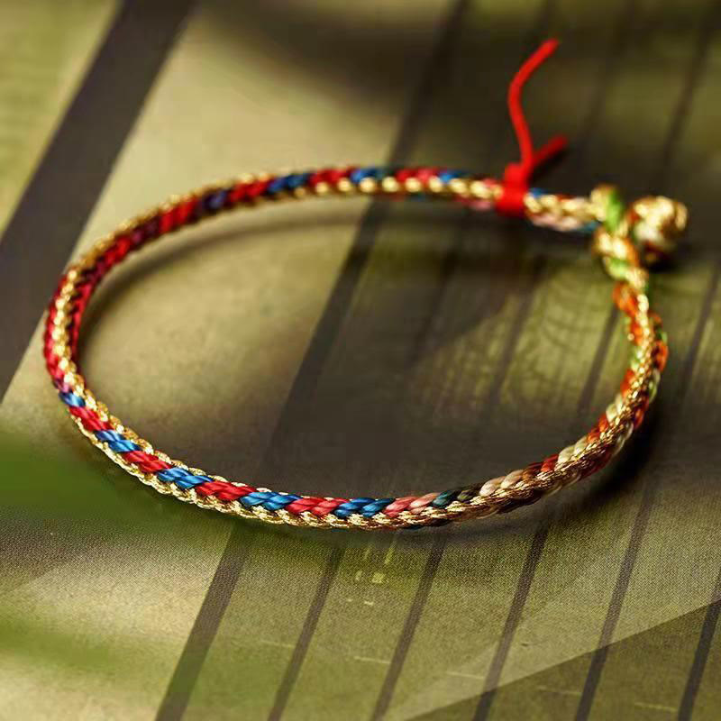 Pulsera trenzada hecha a mano con diseño de personaje Fu Zongzi de plata de ley 925 con Buddha Stones