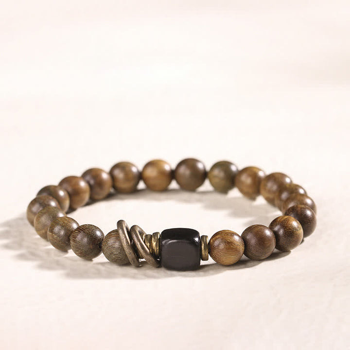 Pulsera de paz calmante de cristal de sándalo verde tibetano