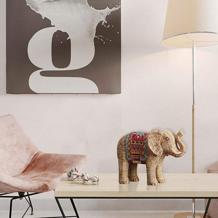 Elefante Resina Sabiduría Riqueza Decoración Del Hogar