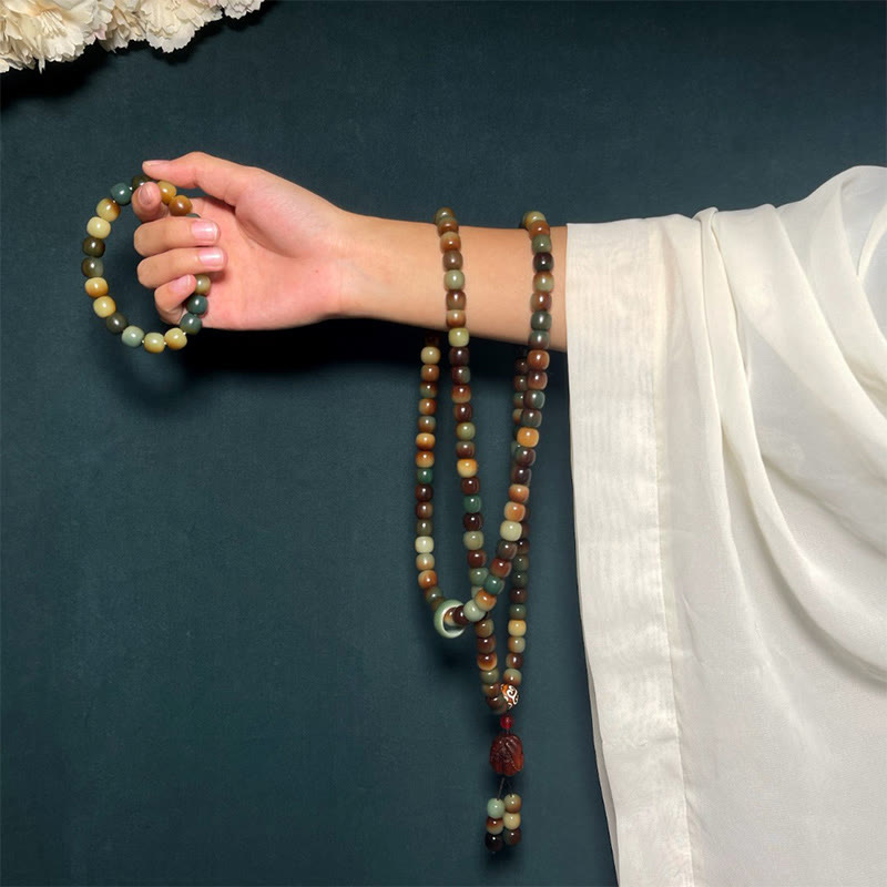 Buddha Stones 108 cuentas Mala semilla Bodhi paz sabiduría pulsera muñeca Mala bolsillo Mala