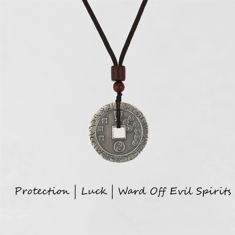 Colgante de collar de energía de equilibrio de estrella de moneda de cobre Bagua Yin Yang de Buddha Stones - Bagua y Yin Yang - image 1