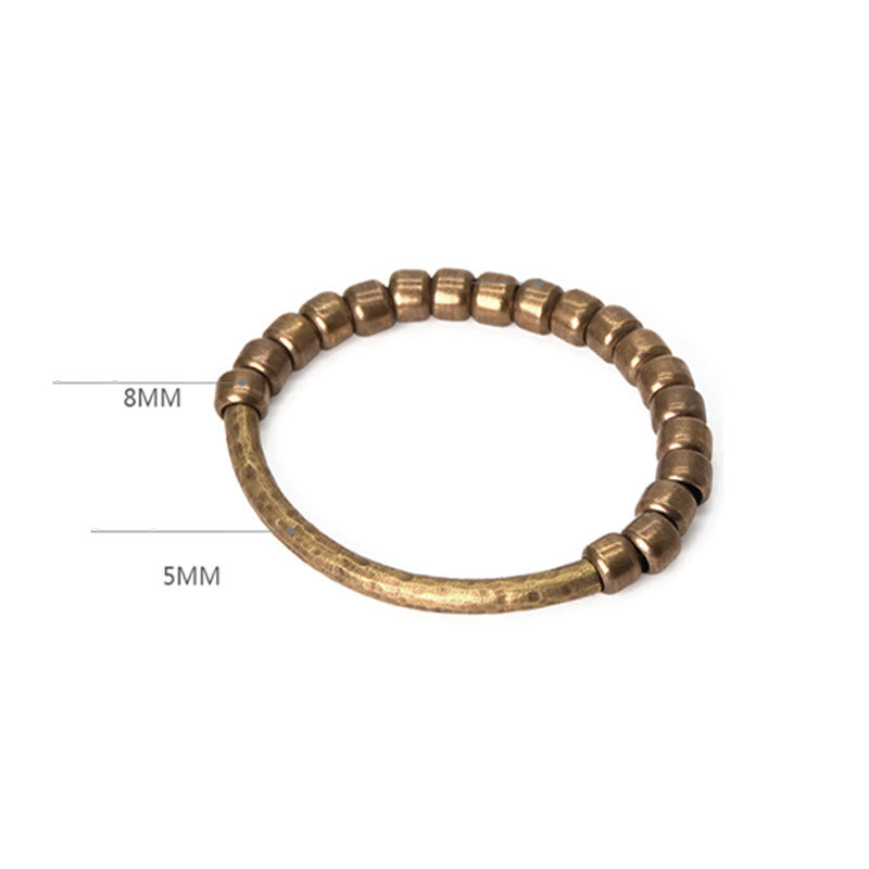 Pulsera de la riqueza de la suerte con cuentas de cobre y latón de diseño simple de Buddha Stones
