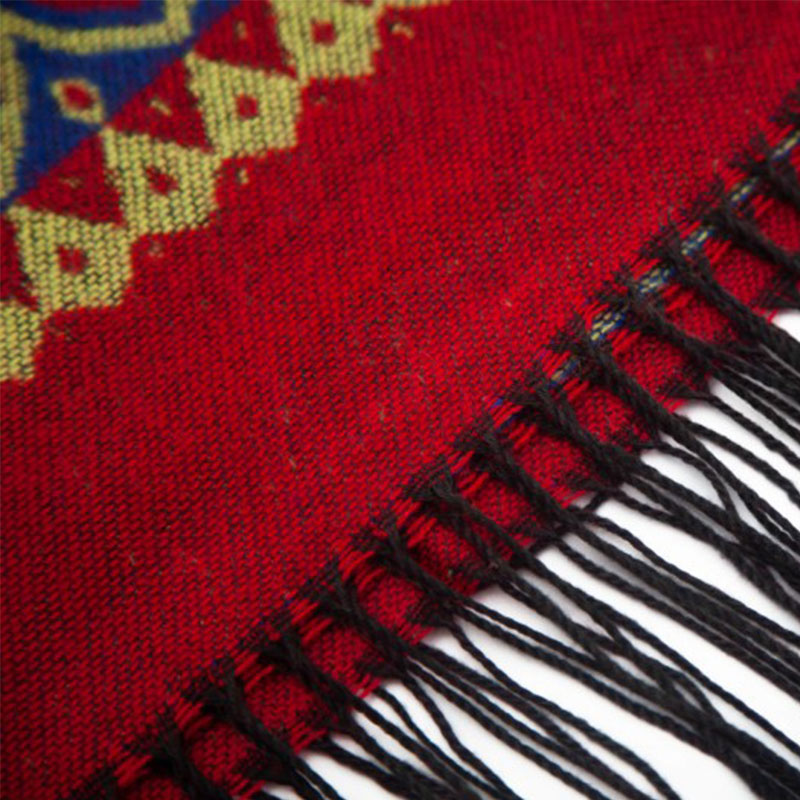 Mantón tibetano de Buddha Stones , capa con capucha y borla de corazón de amor rojo, bufanda de viaje acogedora para invierno