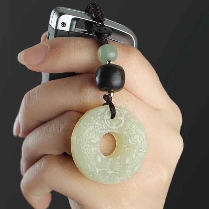 Llavero con hebilla de paz de Jade PiXiu, Buddha Stones , abundancia y riqueza