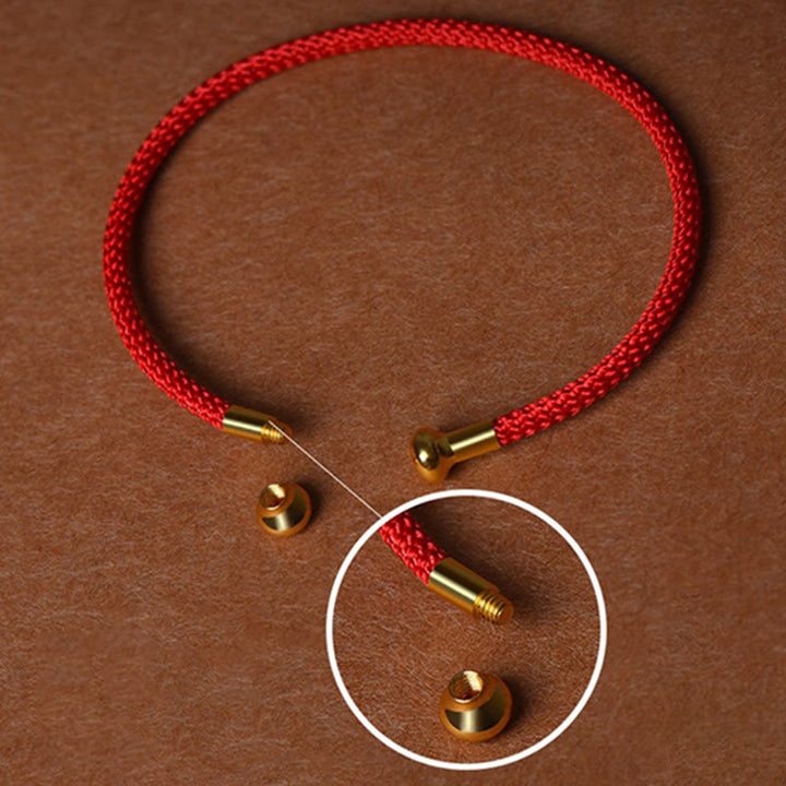 Pulsera de cuerda trenzada de la suerte hecha a mano con diseño simple de Buddha Stones - image 4