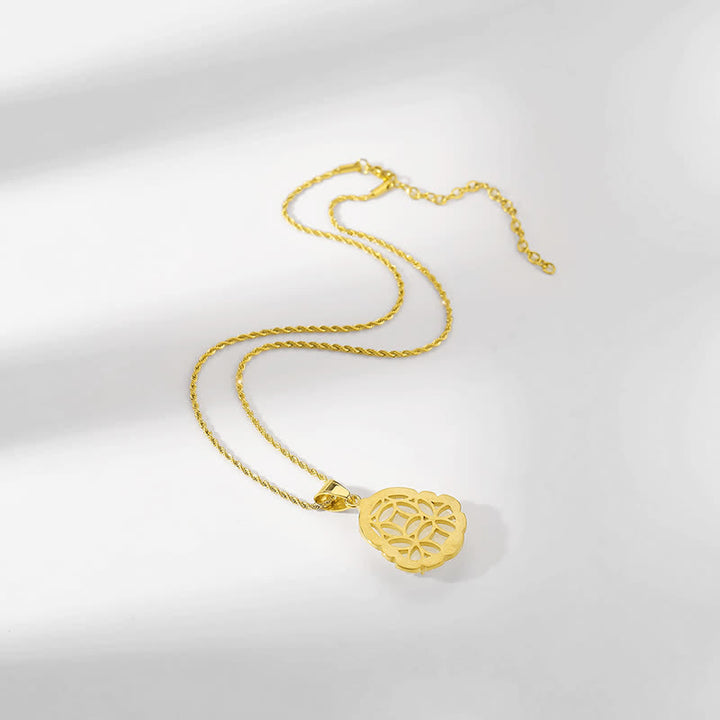 Colgante de cadena con collar de la suerte de jade de Buda sonriente relleno de oro de 18 quilates con Buddha Stones - image 8