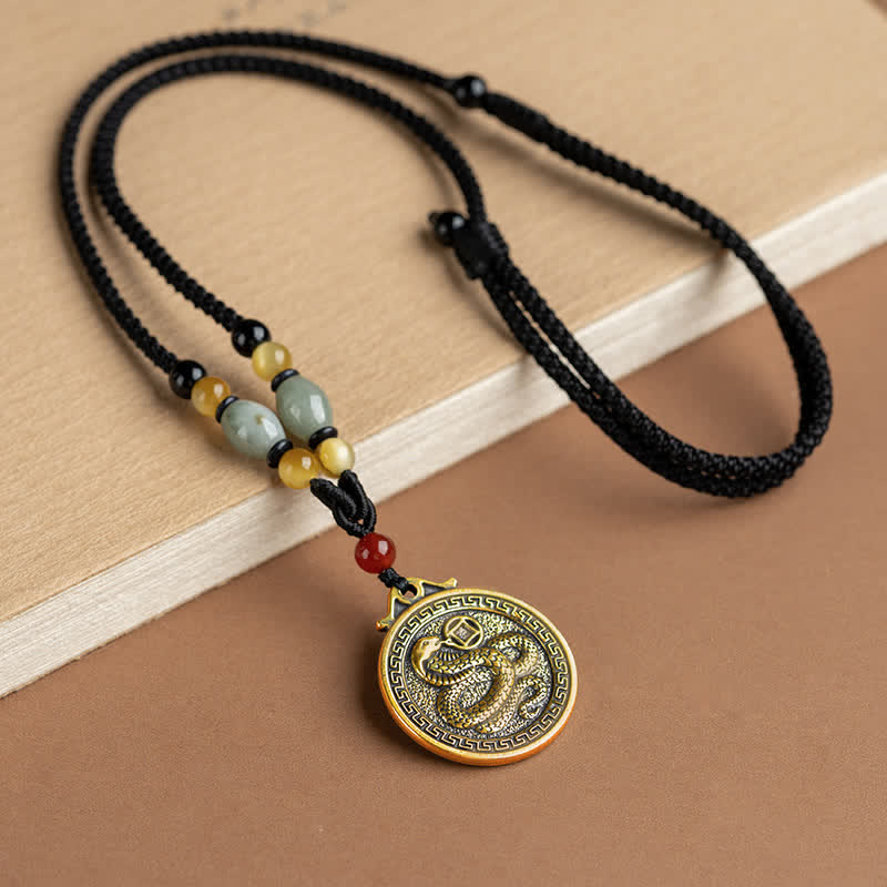 12 colgante del collar de la fortuna de la riqueza del zodiaco chino - Serpiente - image 18