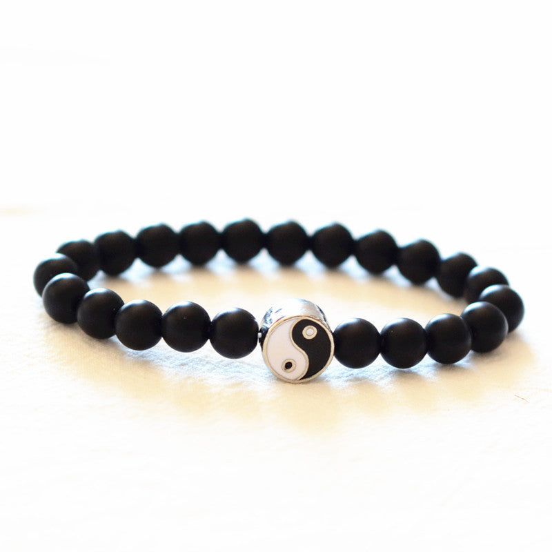 Buddha Stones, 3 uds., turquesa blanca Natural, cuentas de piedra esmerilada, pulsera de riqueza Yin Yang