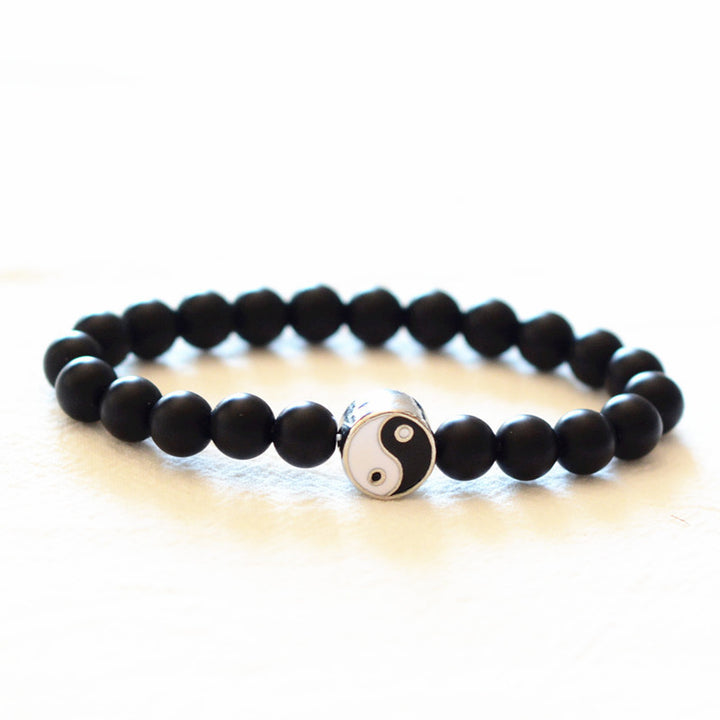 Buddha Stones, 3 uds., turquesa blanca Natural, cuentas de piedra esmerilada, pulsera de riqueza Yin Yang