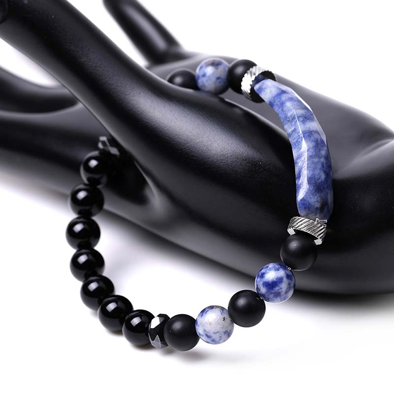 Pulsera curativa de aventurina azul de cristal natural con Buddha Stones