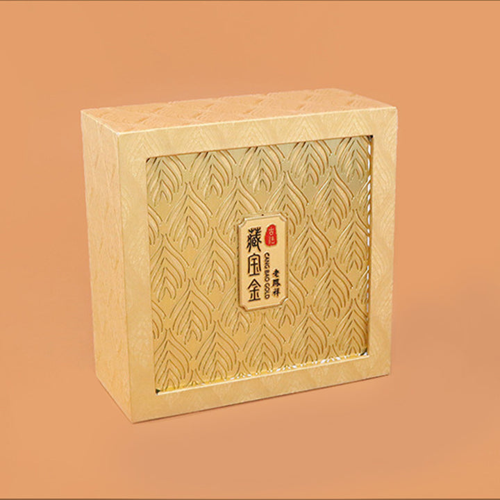 Caja de regalo con patrón de plumas de almacenamiento de joyería retro