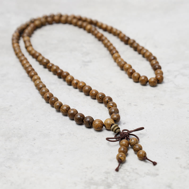 Pulsera de cuentas de Mala con Buddha Stones , 108, oración, meditación, sándalo, elástica