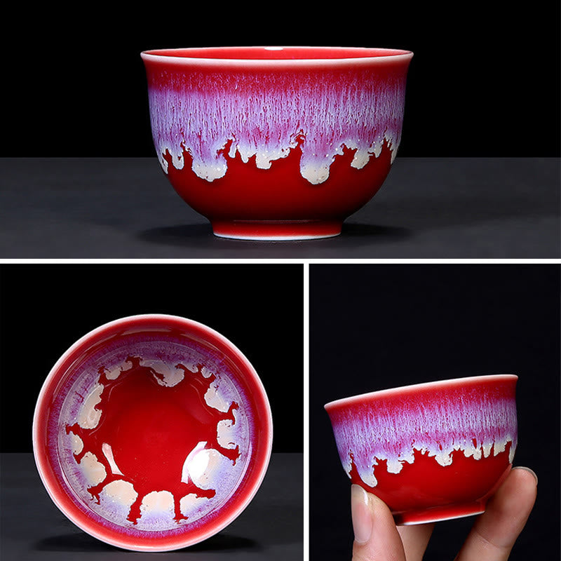 Taza de té de cerámica con cambio de horno de esmalte Jianzhan chino , Buddha Stones, taza de té Tenmoku Kung Fu