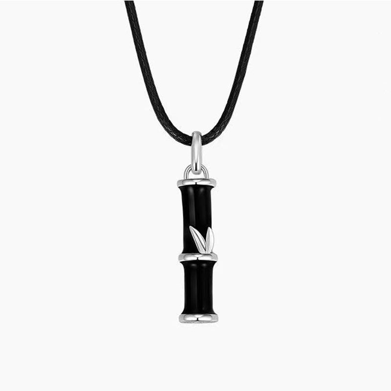 Colgante de collar de pareja de suerte de cobre con diseño de bambú de Buddha Stones