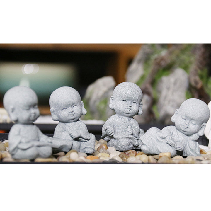 Buddha Stones meditación oración monje estatua de Buda serenidad decoración del hogar