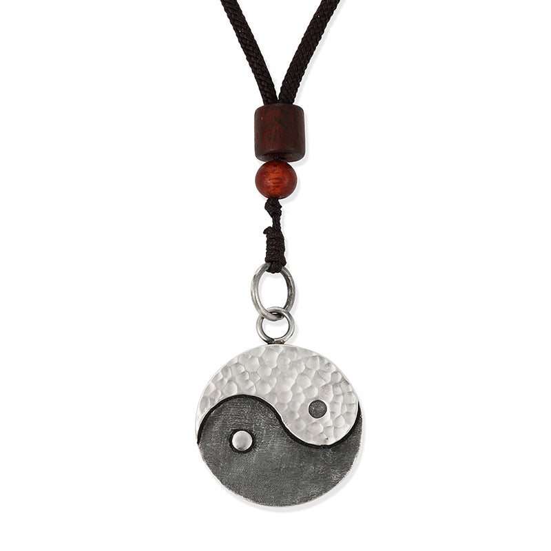 Collar con colgante de armonía Yin Yang de plata de ley 990 con Buddha Stones - yin y yang - image 11