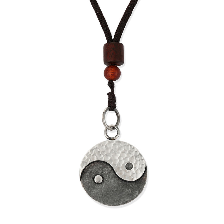 Collar con colgante de armonía Yin Yang de plata de ley 990 con Buddha Stones - yin y yang - image 11