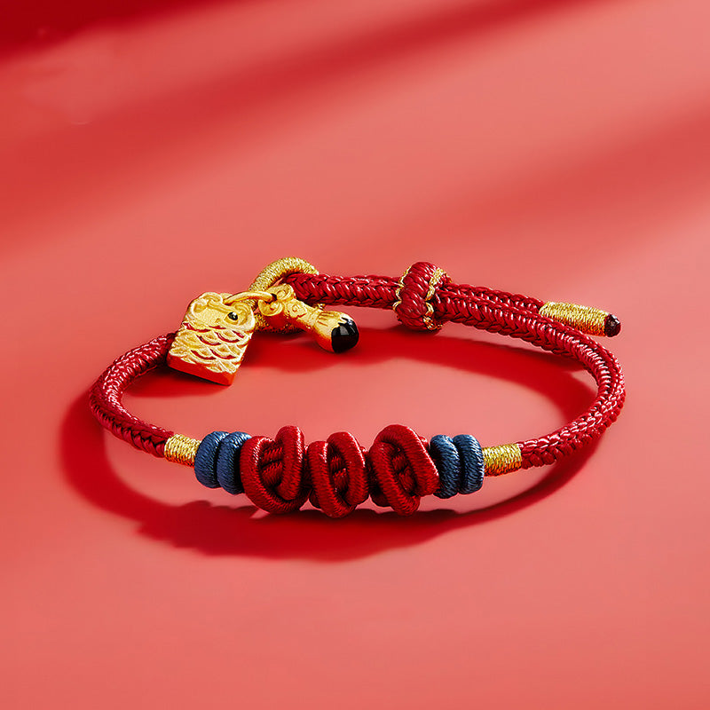 Pulsera trenzada con dije de pez Koi de plata de ley 925 con Buddha Stones