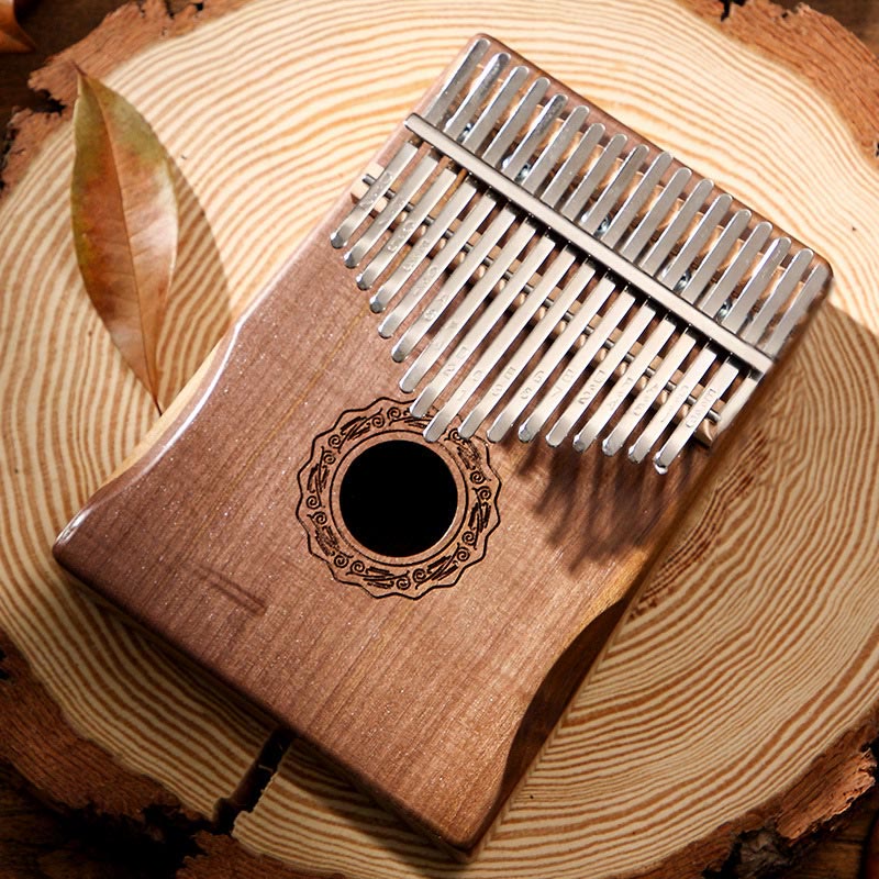 Buddha Stones Kalimba 17 teclas Piano de pulgar madera de caoba Acacia nogal Piano de dedo portátil