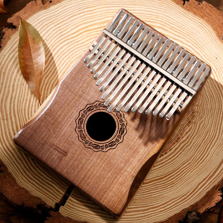 Buddha Stones Kalimba 17 teclas Piano de pulgar madera de caoba Acacia nogal Piano de dedo portátil