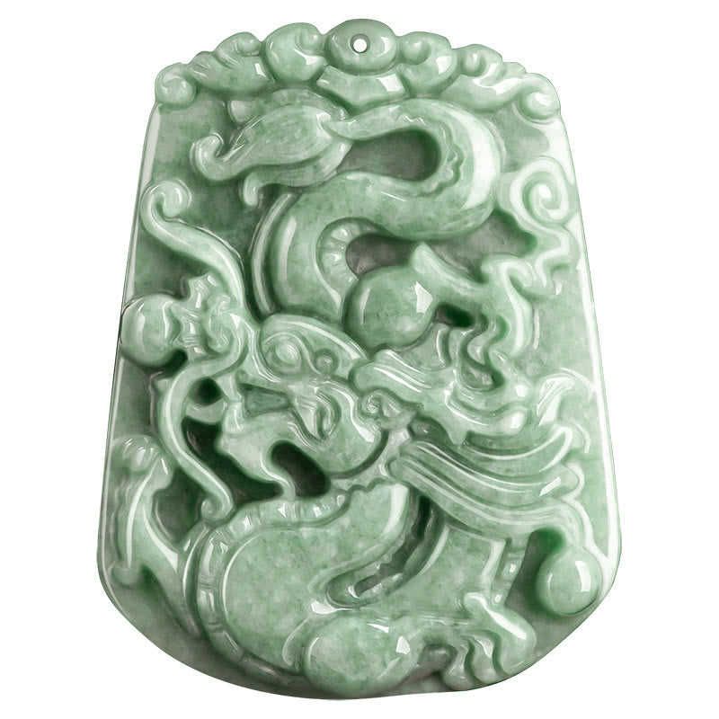 Buddha Stones Año del Dragón Dragón del Zodíaco Chino Colgante de Cadena de Cuentas de Protección de Jade